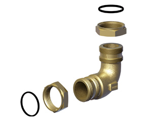 Фитинг всасывающий 1 1/2" угловой 90° COMPL 1 1/2"х1 1/2" латунный OMFB