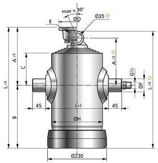 Гидроцилиндр подъема кузова SB/A 1549 135 6 PENTA/IPH