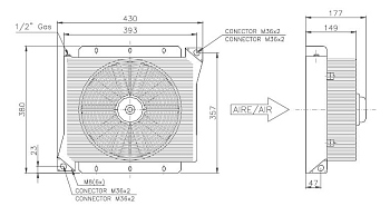 Маслоохладитель воздушный (теплообменник, теплообменный агрегат) до 200 л/мин Bezares