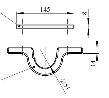 Кронштейн d51 открытый SB 50 (для BL 140/160) PENTA/IPH (за 2 шт)