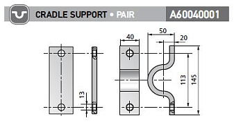 Кронштейн d40 открытый SB 40 (для BL 90/105) PENTA/IPH (за 2 шт)