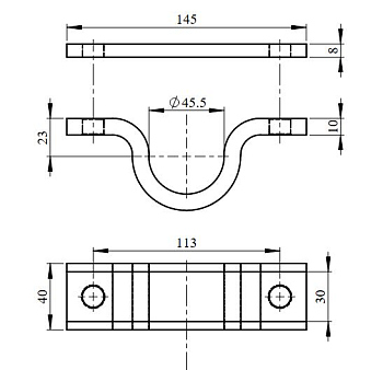 Кронштейн d45 открытый SB 45 (для BL 120) PENTA/IPH (за 2 шт)