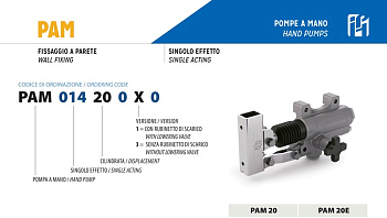 Насос ручной PAM20 HydroCar/Interpump Hydraulics Spa 350 бар с клапаном сброса